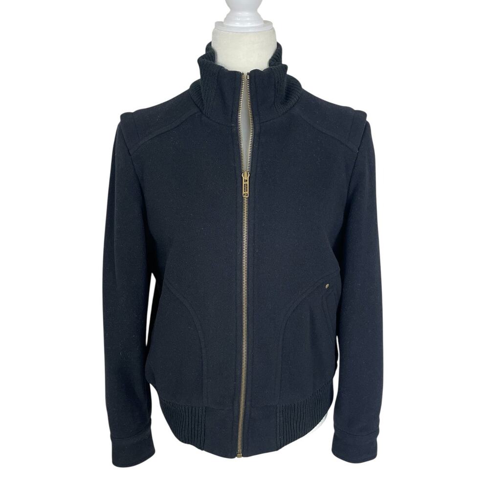 Talbots Wool Nylon Cashmere Bomber Style Jacket Size SP Minimalist City Chic